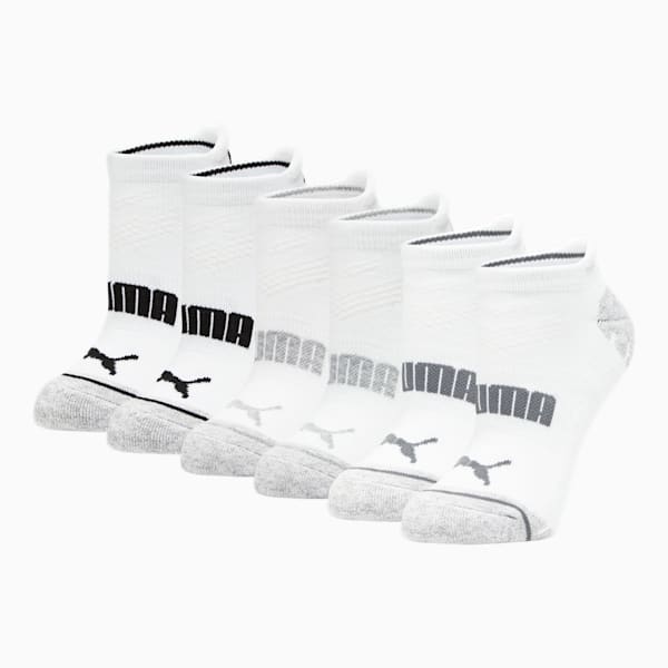 Calcetines para mujer de media felpa y corte bajo [3 pares], WHITE / BLACK, extralarge